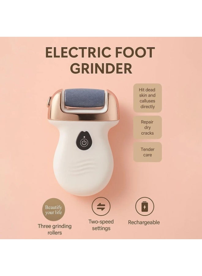 Electric Foot Grinder Callus Remover for Feet Care – Professional Rechargeable Foot File with 3 Grinding Stones – Dual Speed Electric Pedicure Tool – Ergonomic Design for Removing Dead Skin, Cracked Heels & Calluses – Smooth Soft Feet from Heel to Toe - Image 2